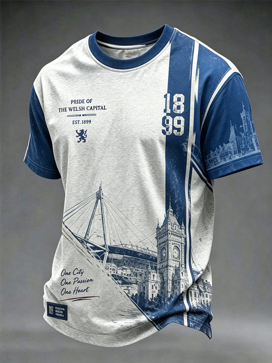 Men's Cardiff City Football Lover Printed T-shirt