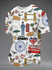 Men's British Print Casual T-Shirt