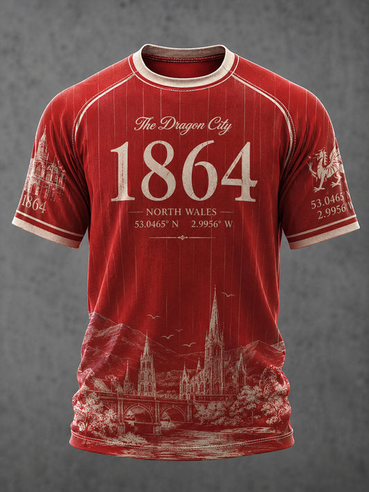 Men's Wrexham Football Lover Printed Casual short sleeves t-shirt