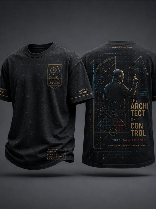 Men's The Architect of Control Coach Football Lover Printed T-shirt