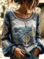 Women's Celtic Print Casual T-shirt