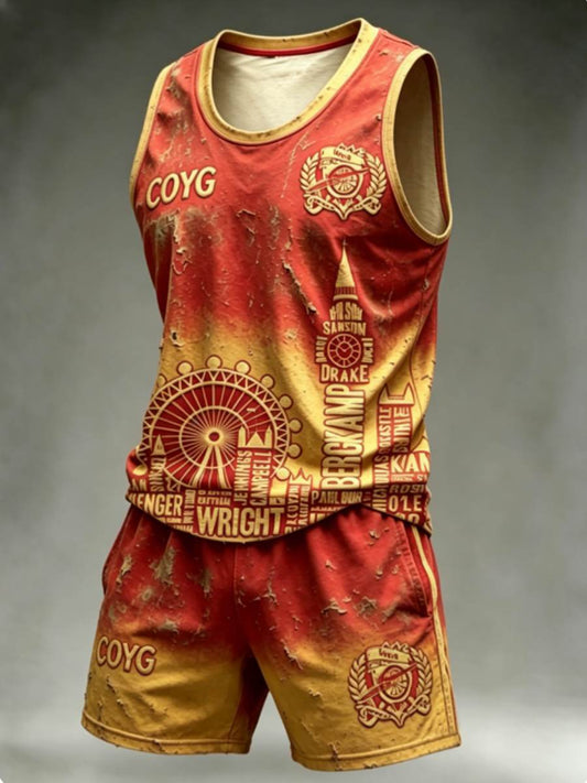 Men's RED CITY FOREVER Printed vest set