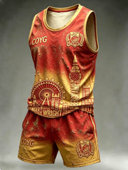 Men's RED CITY FOREVER Printed vest set