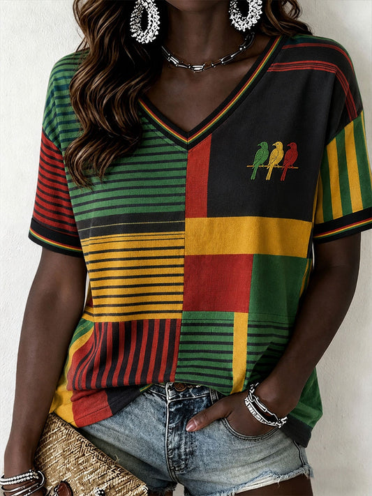 Women's Reggae V-Neck T-Shirt