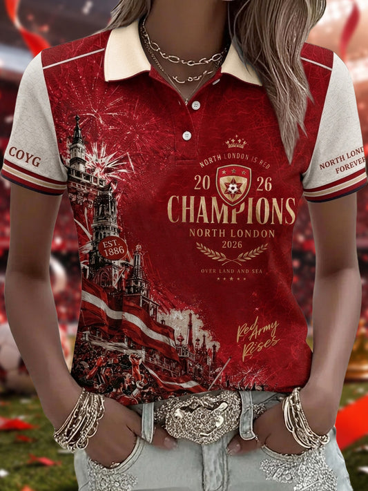 Women's Gift For Football Fans Print Casual Polo