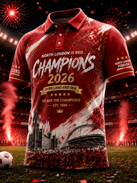 Men's Gift For Football Fans Print Casual Polo