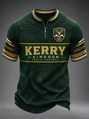 Men's Gaelic Football Kerry Zip Short Sleeve T-Shirt