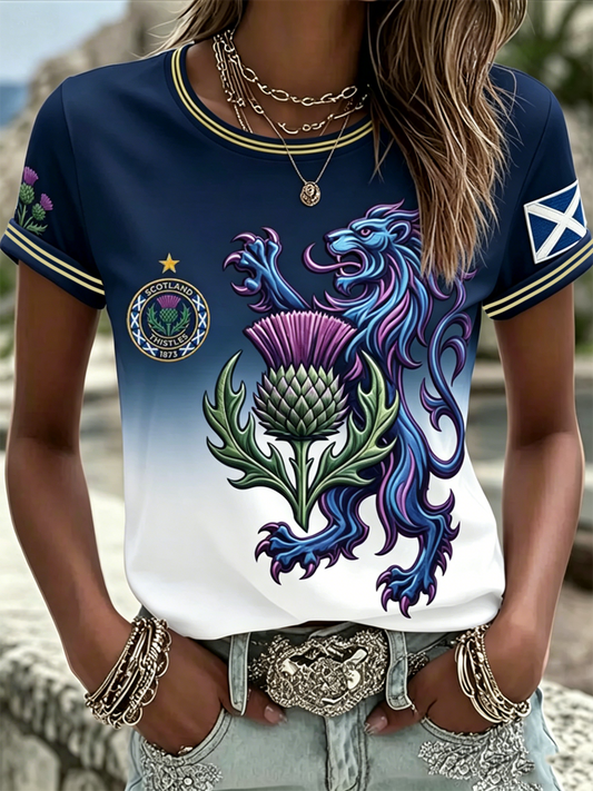 Women's UK Football Lover Scotland Printed short-sleeved T-shirt