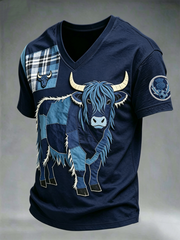 Men's UK Football Lover Scotland Printed V-neck T-shirt