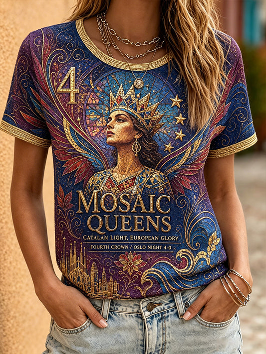 Women's Barcelona Europe Queen Printed T-shirt