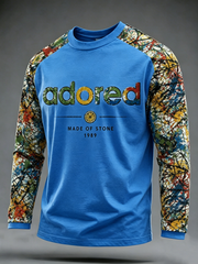 Men's Lemon Roses Music Lover Printed long sleeve round neck T-shirt