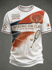 Men's Franch Tennis Tournament Short Sleeves T-shirt