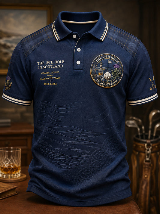 Men's Scotland Golf Lover Printed Casual Tops