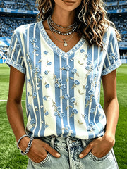 Women's Argentina Football Short-sleeved T-shirt
