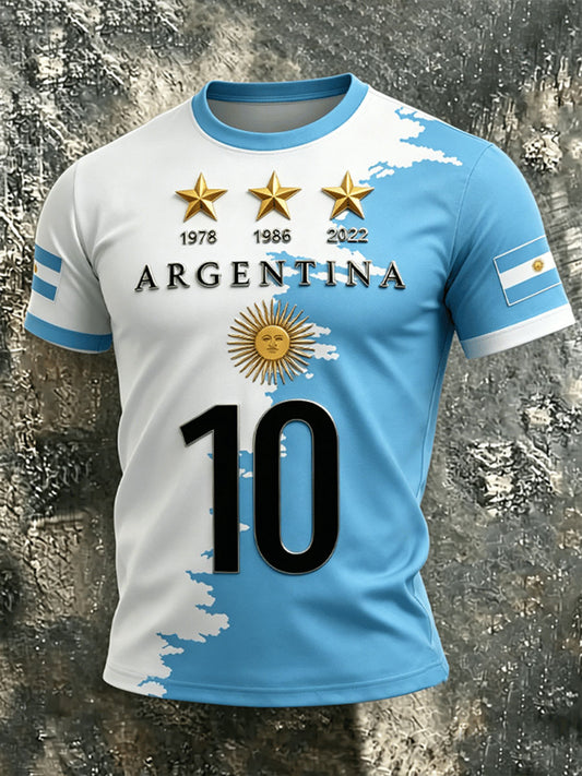 Men's Argentina Football Short Sleeves T-shirt
