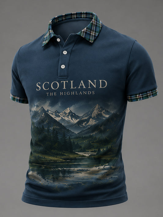 Men's Alba gu bràth Tartan Print Casual Polo