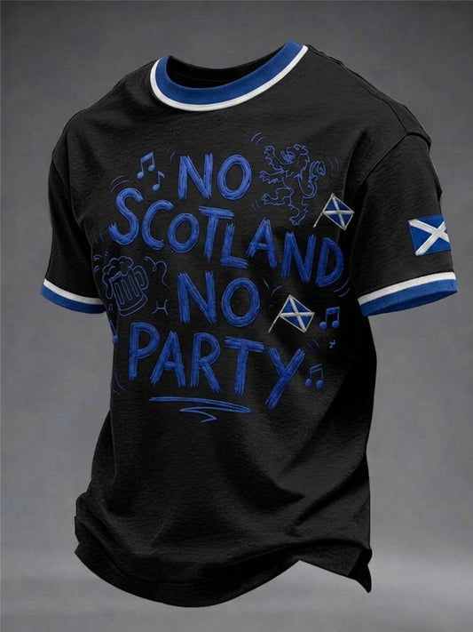 Men's Scotland Art Printed Short Sleeve T-shirt