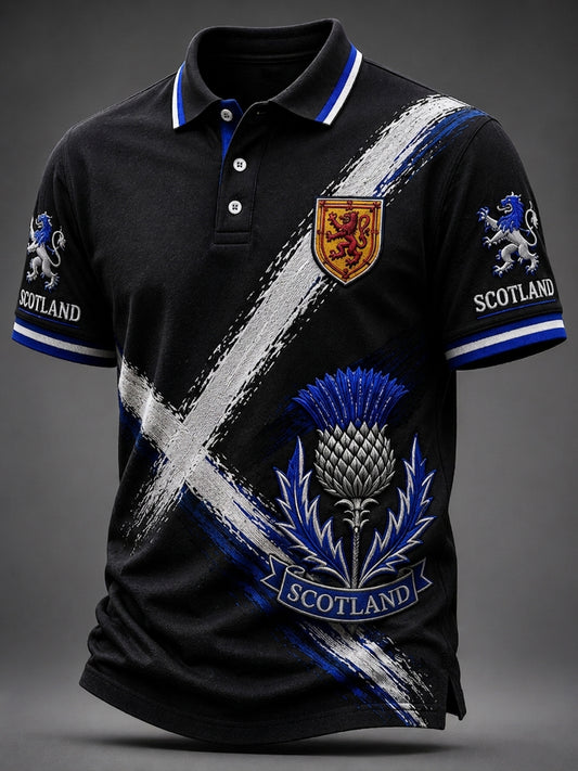 Men's Scotland Art Printed Short Sleeve Top