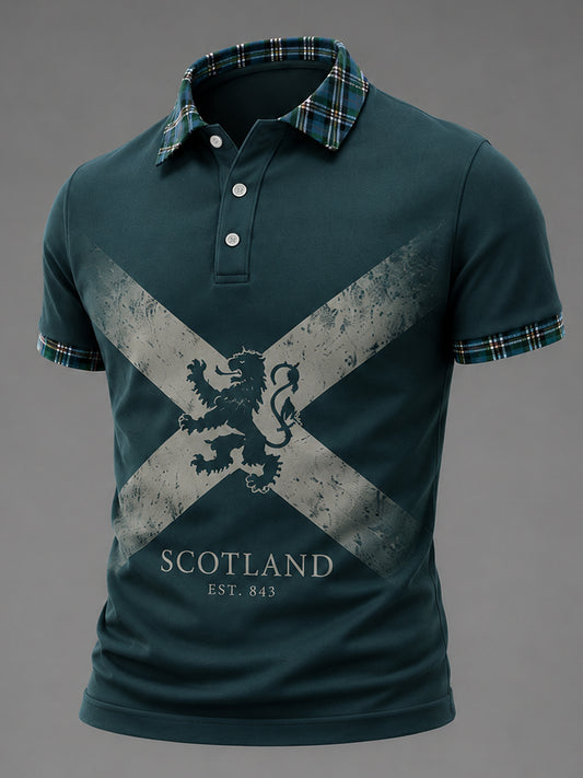 Men's Alba gu bràth Tartan Print Casual Polo