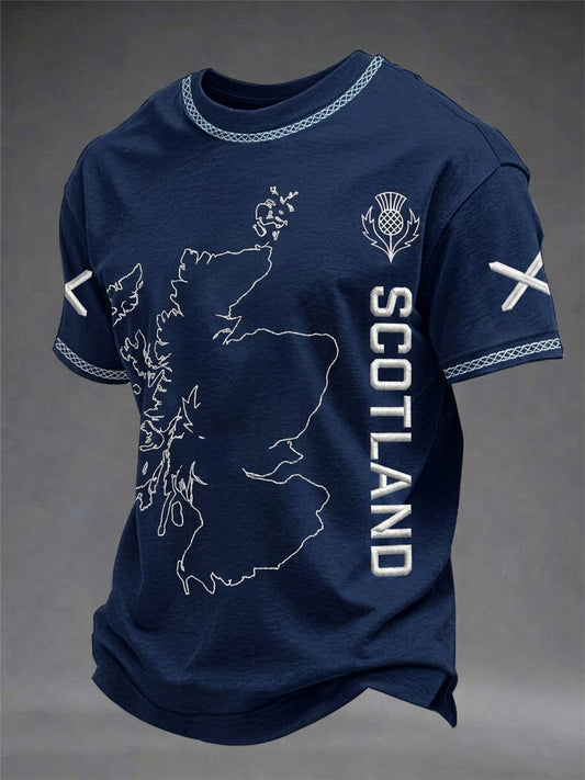 Men's Scotland Art Printed Short Sleeve T-shirt