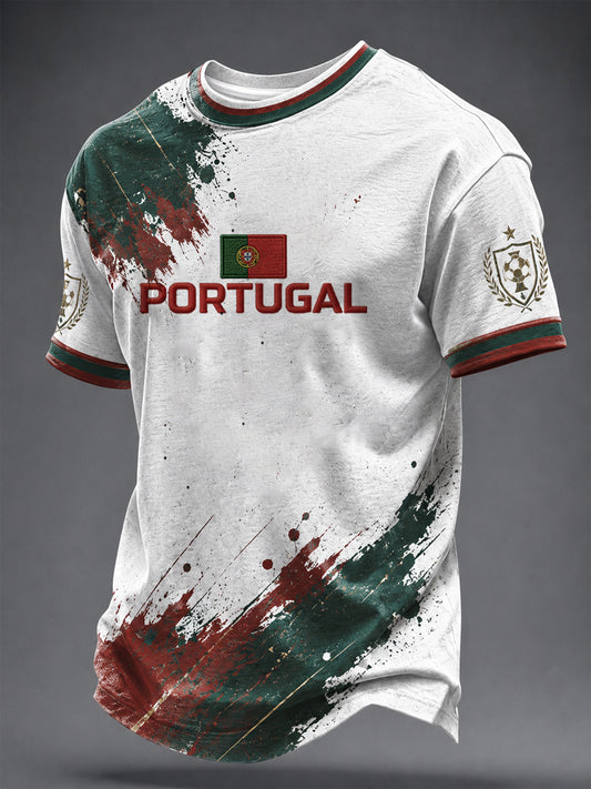 Men's Portuguese Football Printed T-shirt