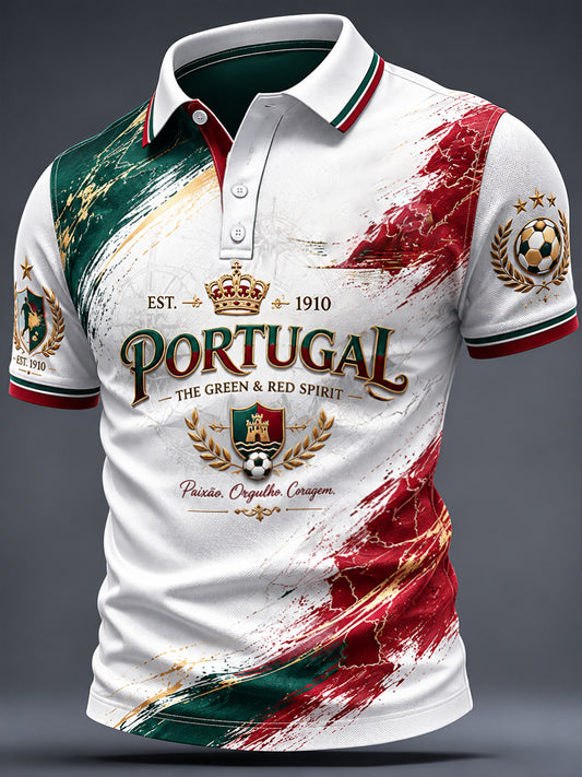 Men's Portuguese Football Print Casual Top
