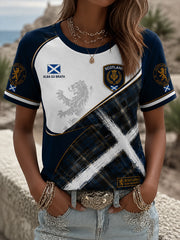 Women's Scotland Art Printed Short Sleeve T-shirt