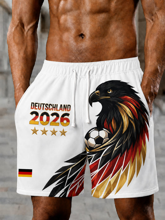 Men's German Football Fan Printed Casual Shorts