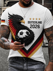 Men's German Football Fan Print Short Sleeves T-shirt
