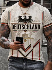 Men's German Football Fan Print Short Sleeves T-shirt