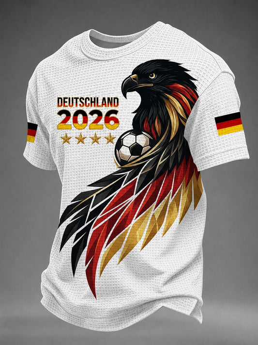 Men's German Football Fan Printed Waffle T-shirt