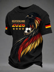 Men's German Football Fan Printed Waffle T-shirt