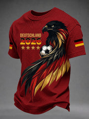 Men's German Football Fan Printed Waffle T-shirt