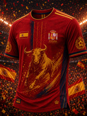 Men's Spain Football Lover Short Sleeves T-shirt
