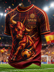 Men's Gift For Spain Soccer Fans Print Casual Tee