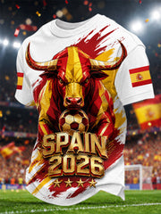 Men's Gift For Spain Soccer Fans Print Casual Tee