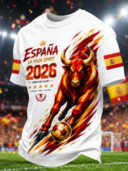 Men's Gift For Spain Soccer Fans Print Casual Tee