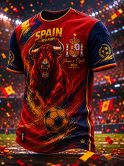 Men's Spain Football Lover Short Sleeves T-shirt