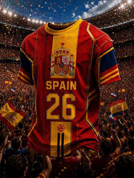 Men's Spain Football Lover Short Sleeves T-shirt