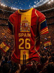 Men's Spain Football Lover Short Sleeves T-shirt