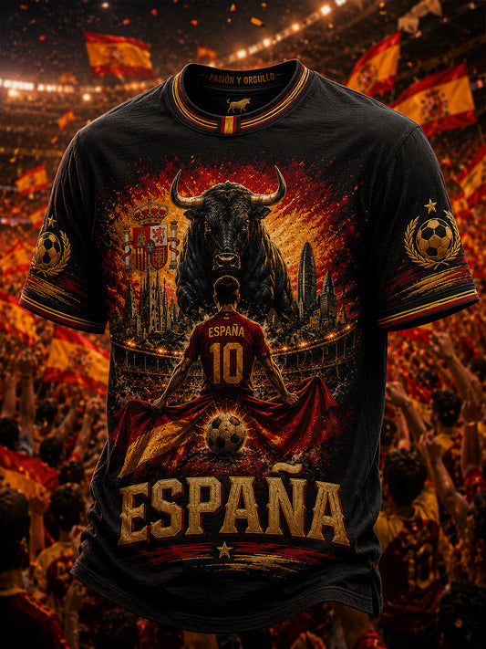 Men's Spain Football Lover Short Sleeves T-shirt