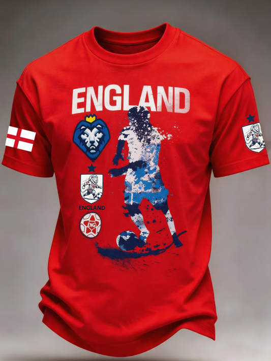 Men's UK Football Lover England Printed short sleeves t-shirt