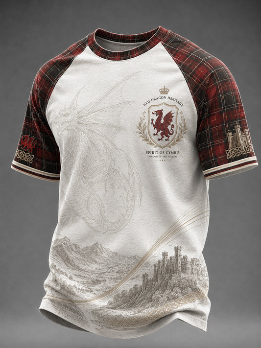 Men's Welsh Dragon Printed Casual short sleeves t-shirt