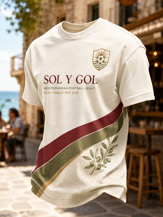 Men's Gift For Football Fans Print Casual Tee