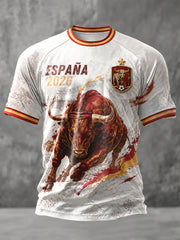 Men's Spanish Football Printed Casual short sleeves t-shirt
