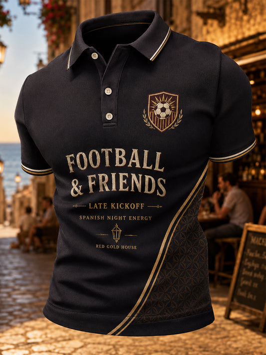 Men's Gift For Football Fans Print Casual Polo