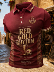 Men's Gift For Football Fans Print Casual Polo