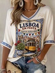 Women's Festival of the Popular Saints Portugal Art Printed T-Shirt