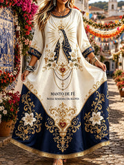 Women's Portugal Festas d'Agonia Art Printed Linen Dresses