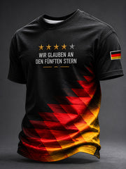Men's Germany Football Fan Print Short Sleeve T-shirt
